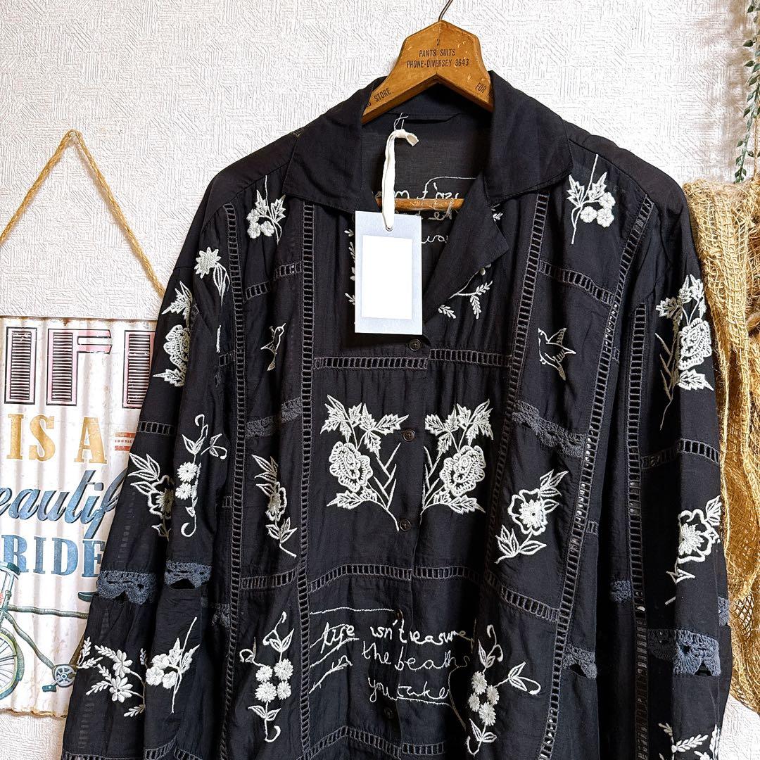 TODAYFUL Embroidery Patchwork Shirts タグ付