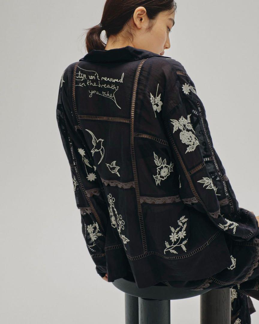TODAYFUL Embroidery Patchwork Shirts タグ付