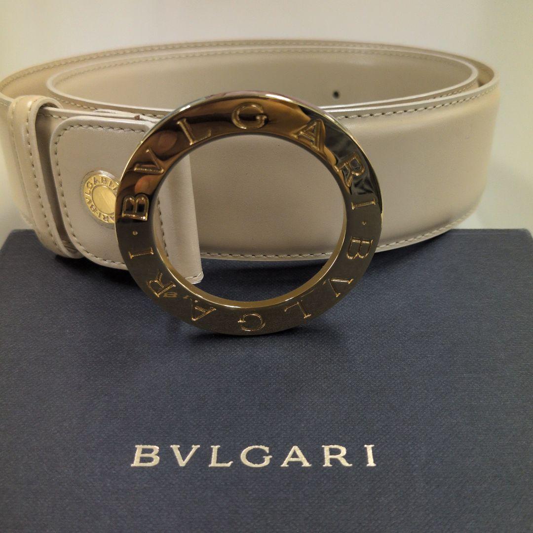 シアン■BVLGARI■ ブラウン‪✕‬ベージュ■ レザーベルト■ BVLGARI ベージュ レザー ベルト - メルカリ