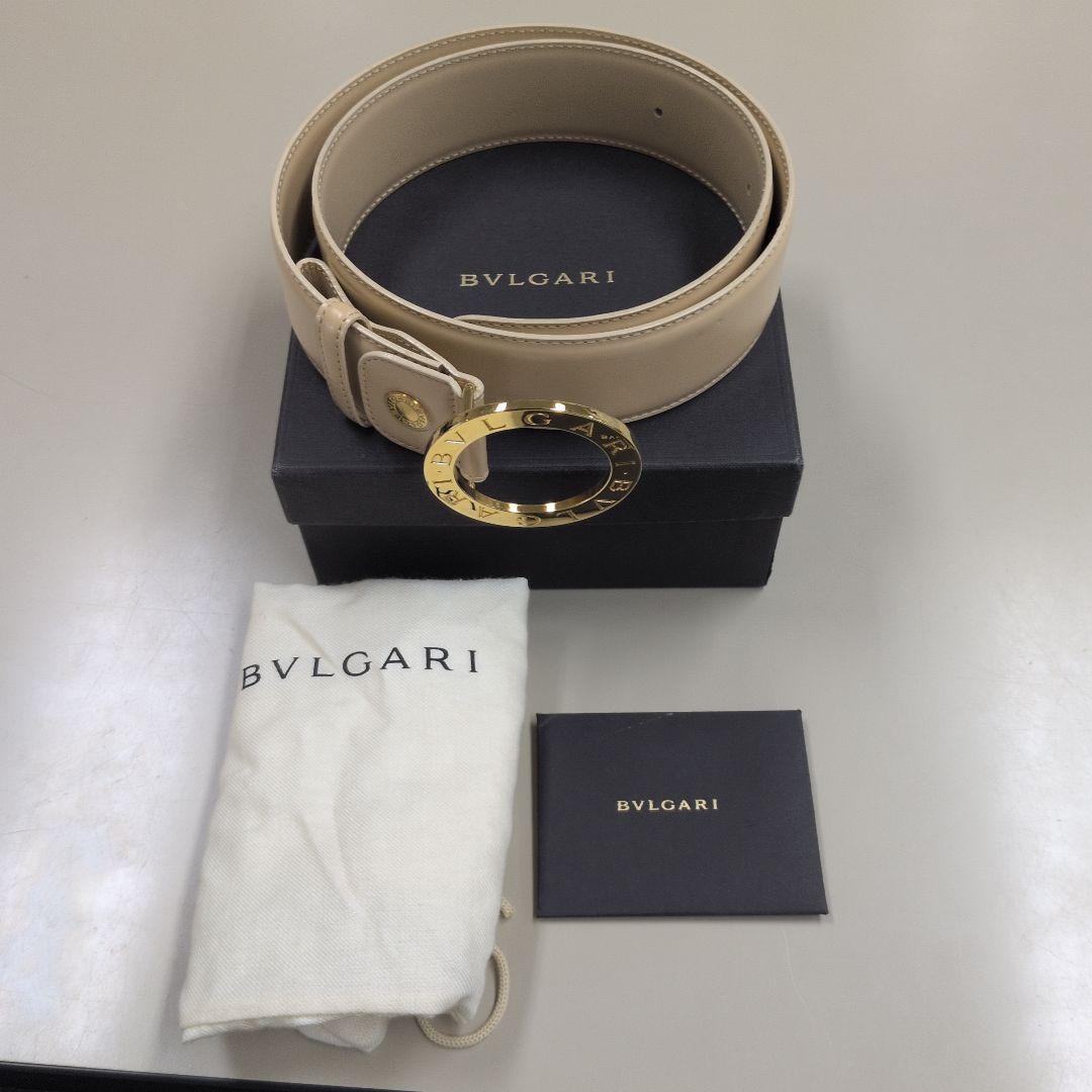 シアン■BVLGARI■ ブラウン‪✕‬ベージュ■ レザーベルト■ BVLGARI ベージュ レザー ベルト - メルカリ