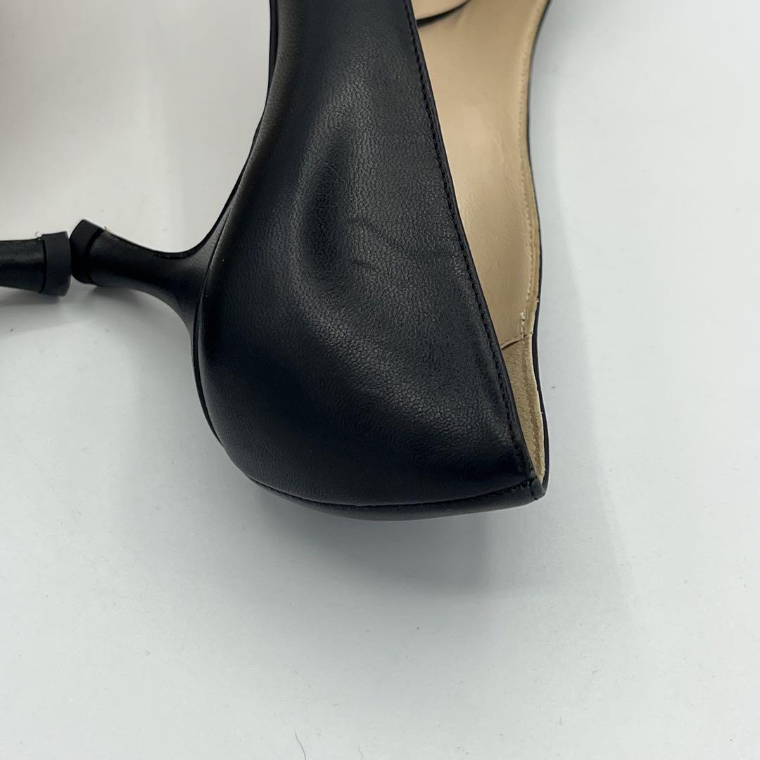 極美品　NEBULONIE レザーポインテッドトゥパンプスサイズ37.5