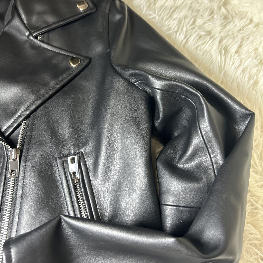 【未使用級】ZARA ダブルライダース　ジャケット　Lサイズ　黒