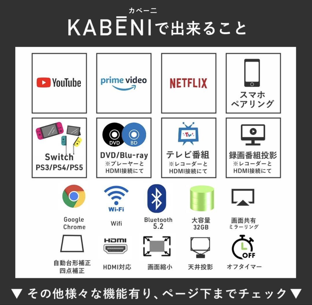 【美品】カベーニ 2024新モデル モバイル プロジェクター
