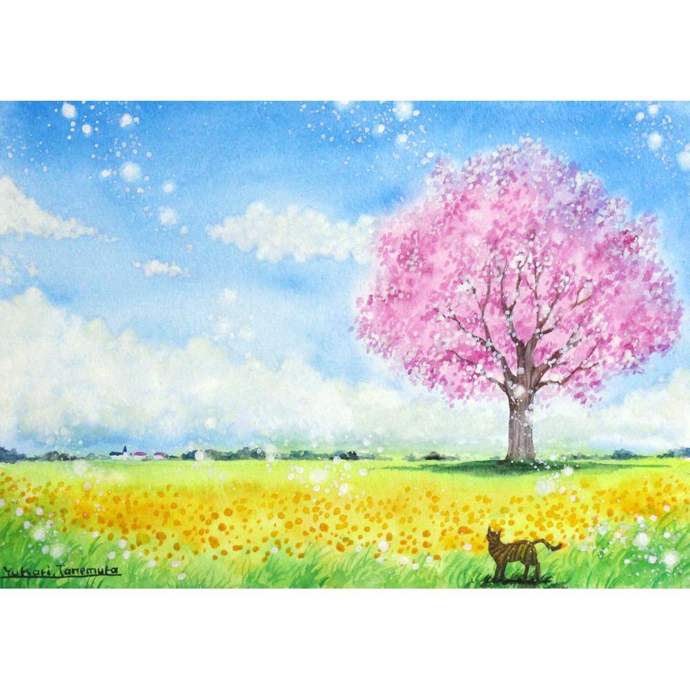 Cherryさま専用3月（原画）月と一緒に【水彩画】ほか　6点おまとめ