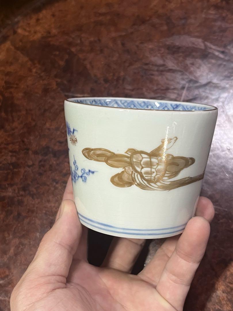 古伊万里 そば猪口 蕎麦猪口 金彩 色絵 線描 鶴亀 鍋島 亀山 松竹梅 民藝 古伊万里 そば猪口 蕎麦猪口 金彩 色絵 線描 鶴亀 鍋島 亀山