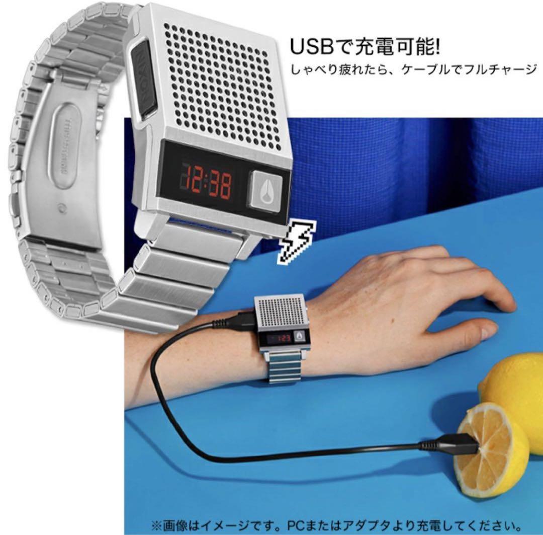 【新品】Nixon Dork Too ユニセックス シルバー デジタル時計
