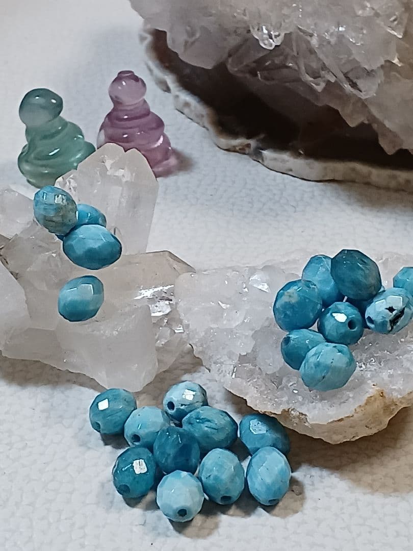 No.14 パワーストーン　お守り　リング ブルーアパタイト