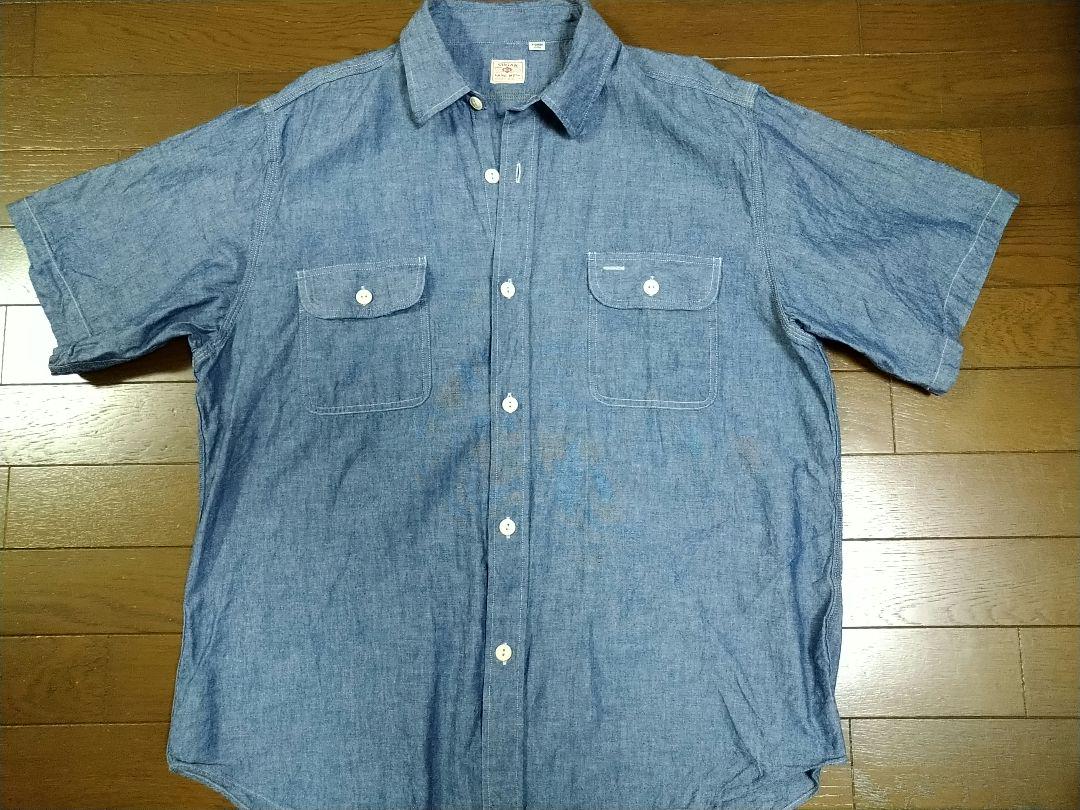 SUGAR CANE 　シャンブレー半袖ワークシャツ SC37941　XL