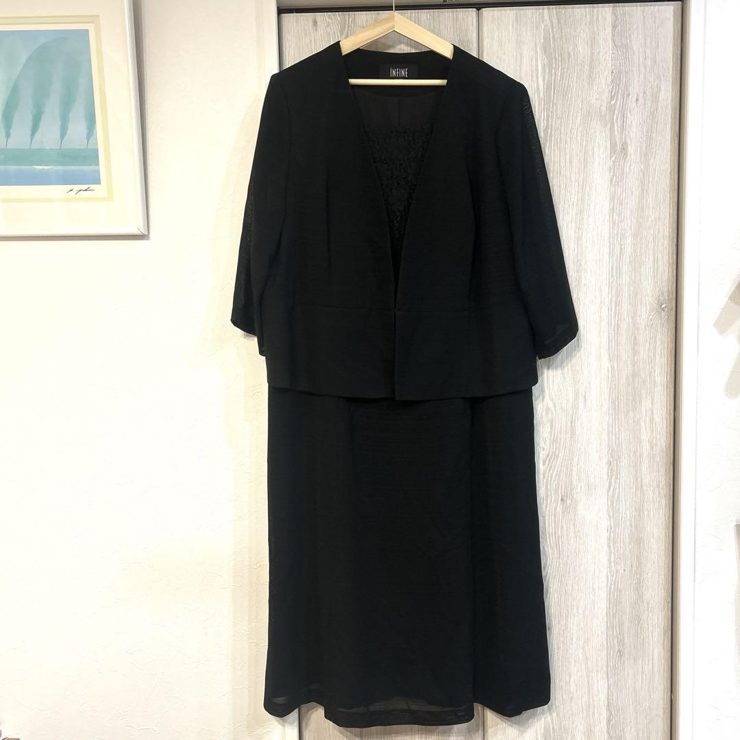 ブラックフォーマル ワンピース 19号 アンフィ二 iNFINE【美品】