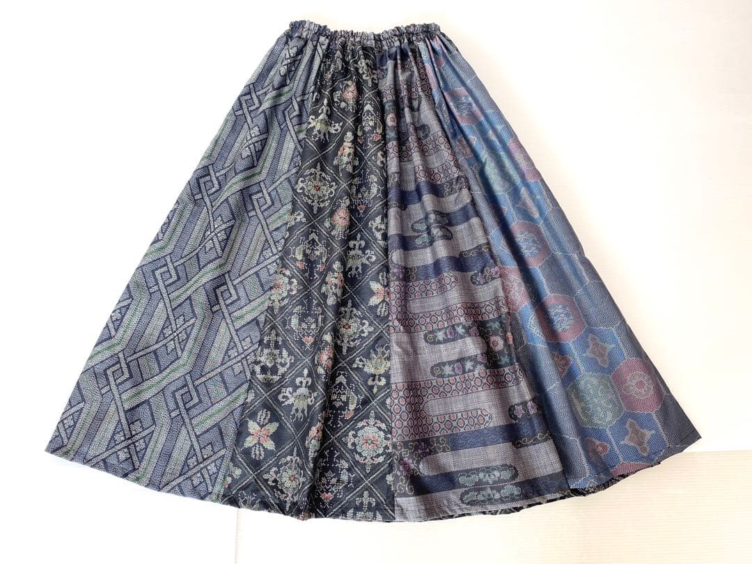 大人可愛いセレブ大島着物スカート着物リメイクロングスカートフリーサイズ5527