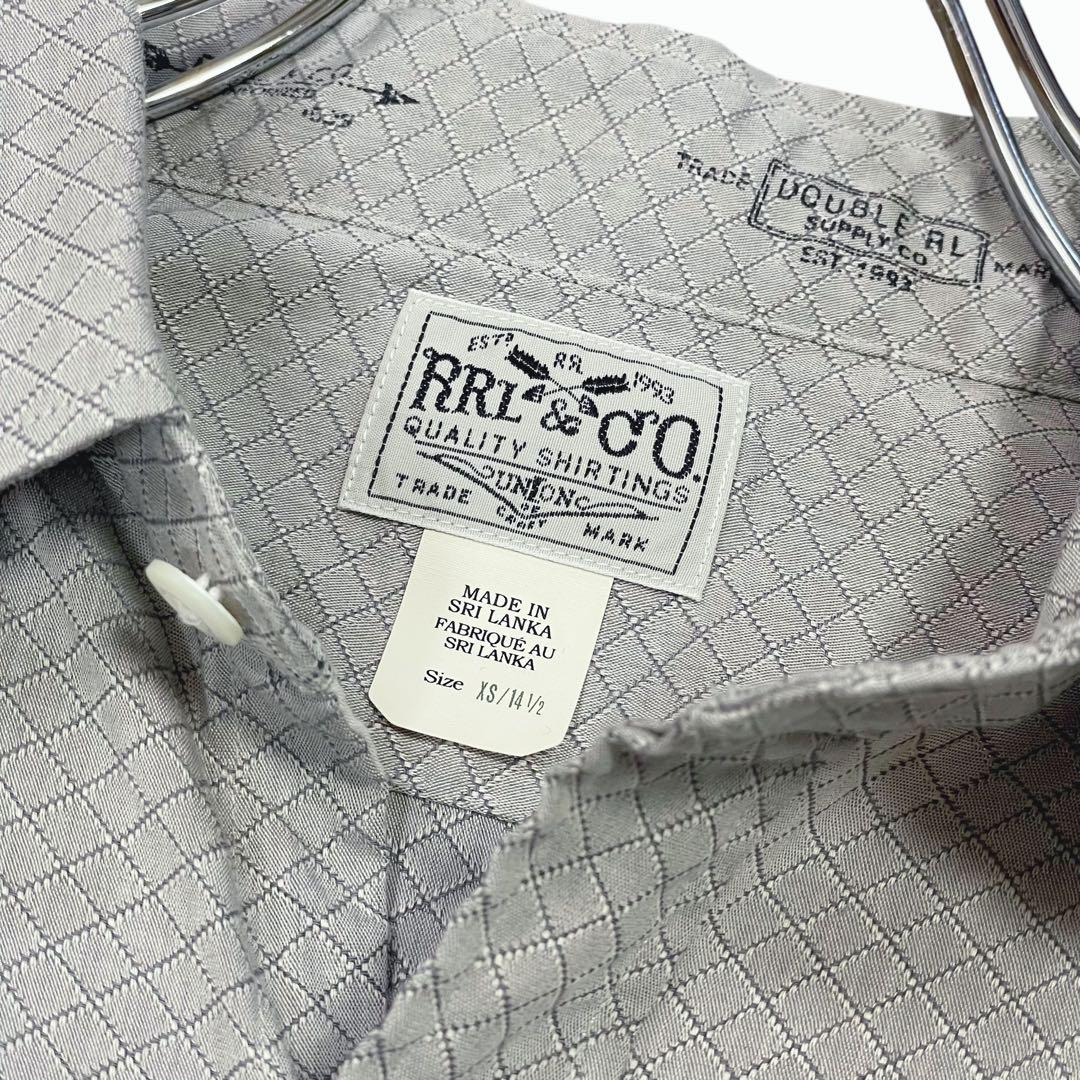 【美品】RRL チェックシャツ 長袖ヴィンテージシャツ　グレー ラルフローレン