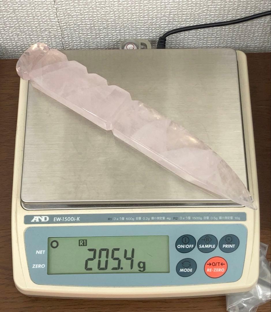 ローズクォーツ ナイフ型 ルース・原石　205.4g