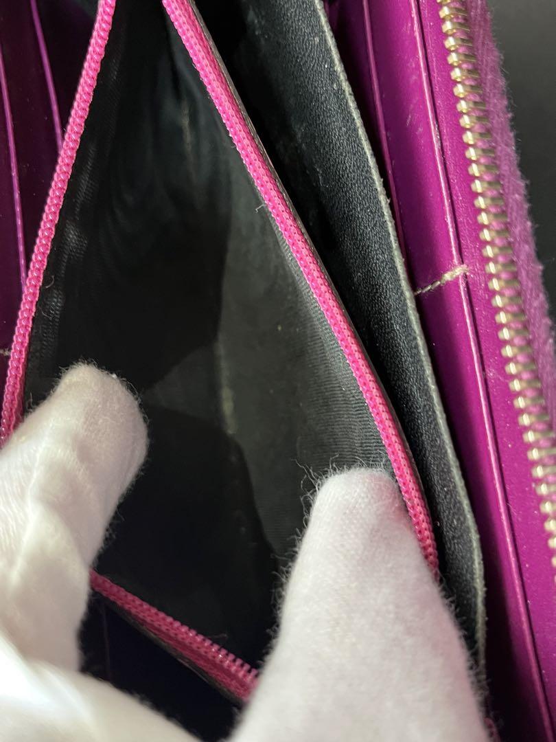 GUCCI グッチ　パープル　シマレザー　長財布 GGパターン　箱付き