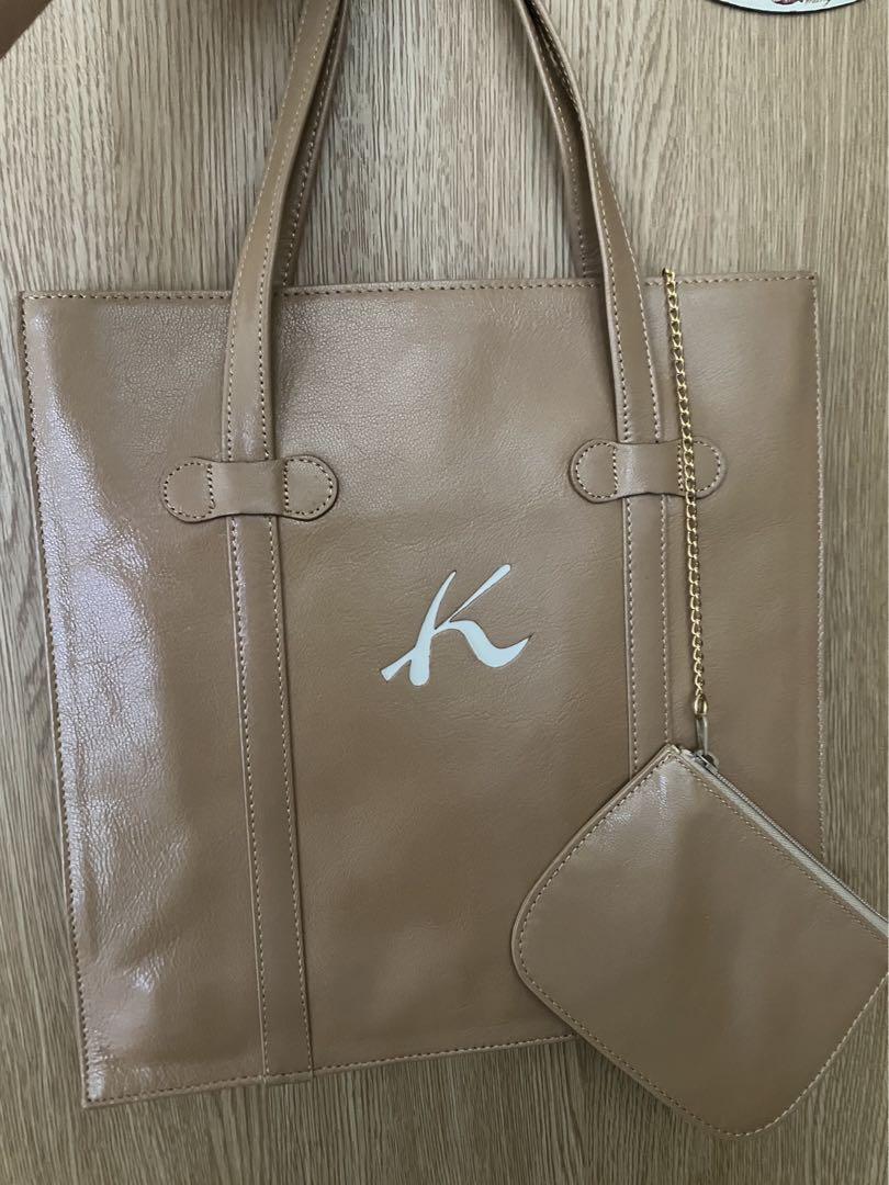 Kitamura トートバッグ レザー 大容量 A4◎ ロゴ刻印 キャメル
