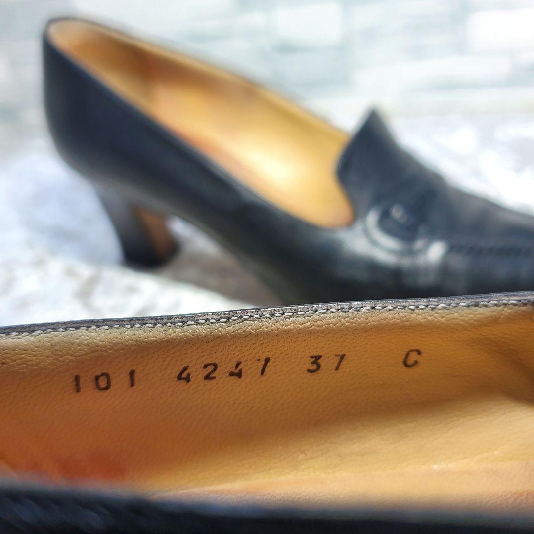 良品】✨GUCCI グッチ 24cm パンプス 黒 レザー ビット調 37C