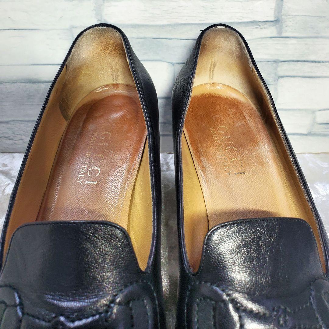 良品】✨GUCCI グッチ 24cm パンプス 黒 レザー ビット調 37C