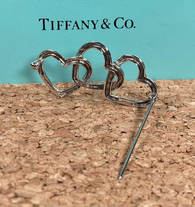 TIFFANY ティファニー オープンハート トリプルブローチ SV925