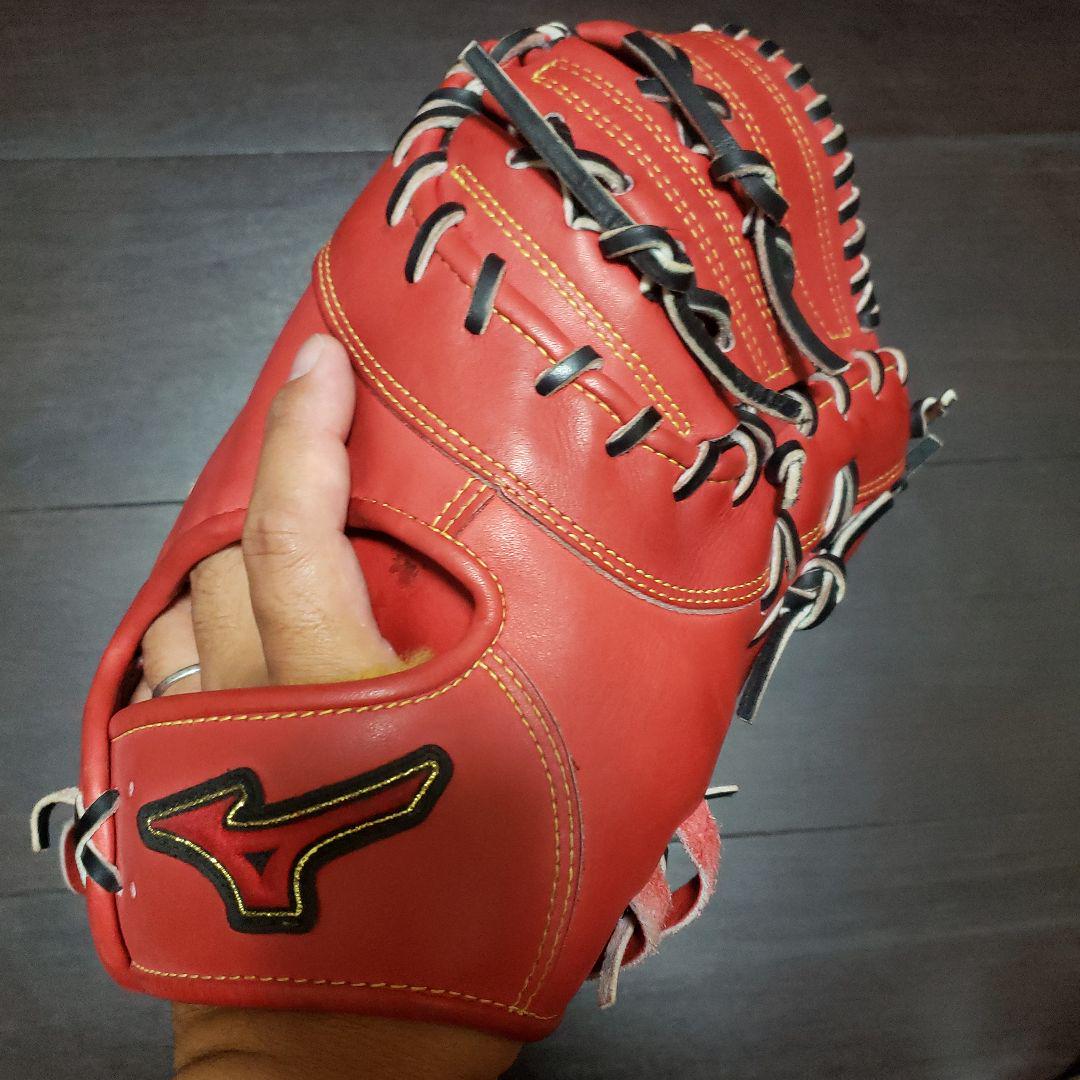Mizuno ファーストミット 赤 硬式！