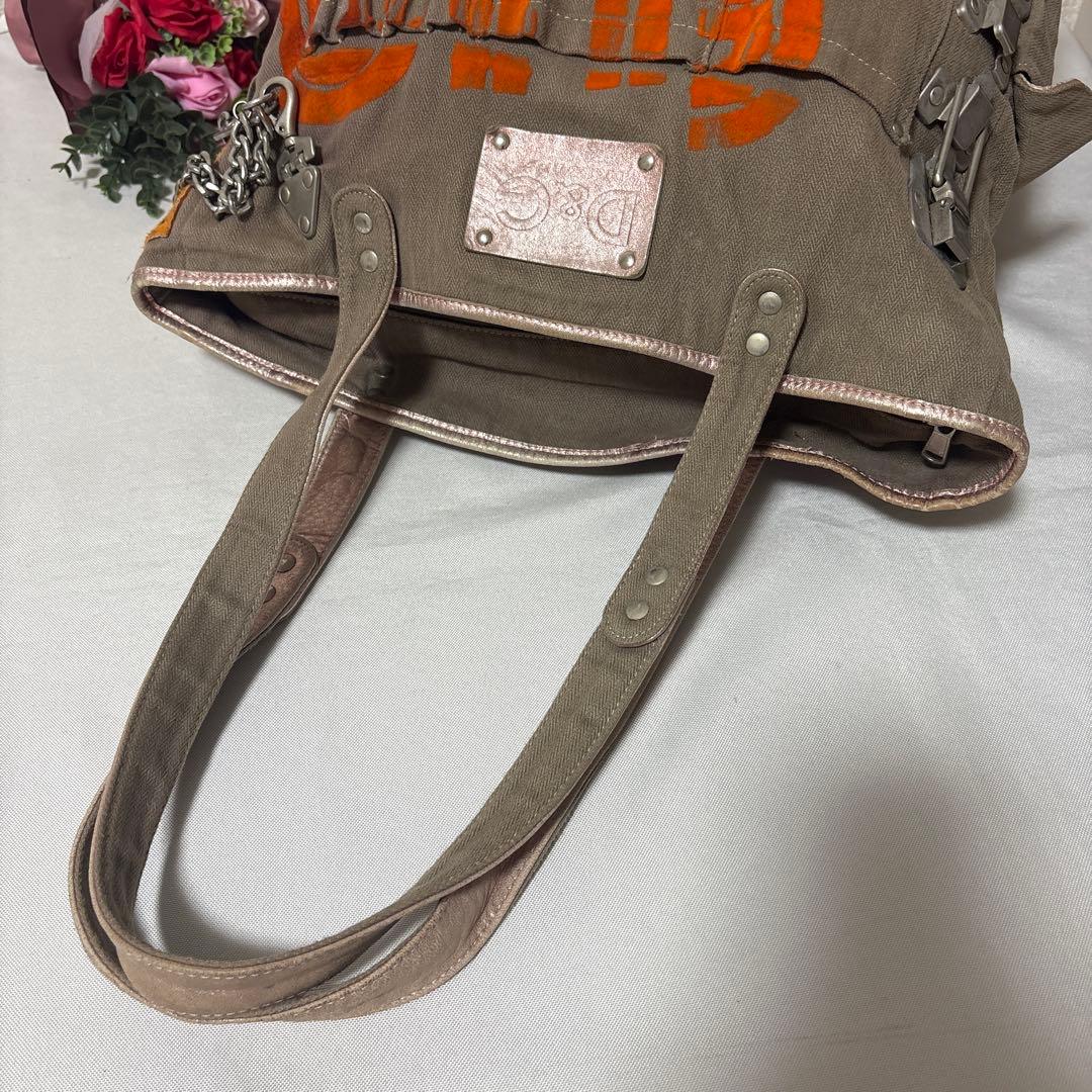 激レア D&G ドルチェアンドガッパーナ スタッズ チェーン トート y2k