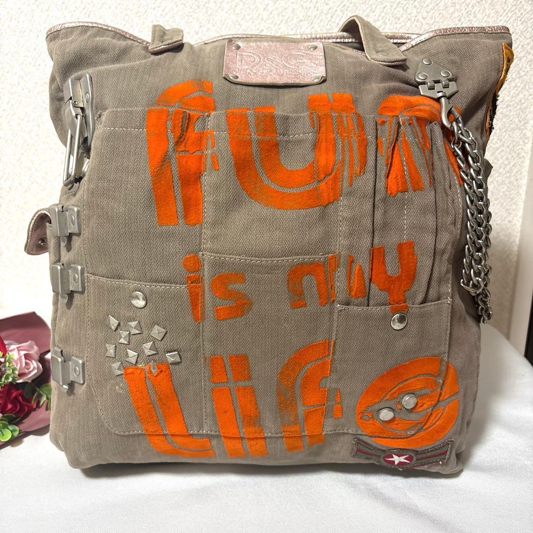 激レア D&G ドルチェアンドガッパーナ スタッズ チェーン トート y2k