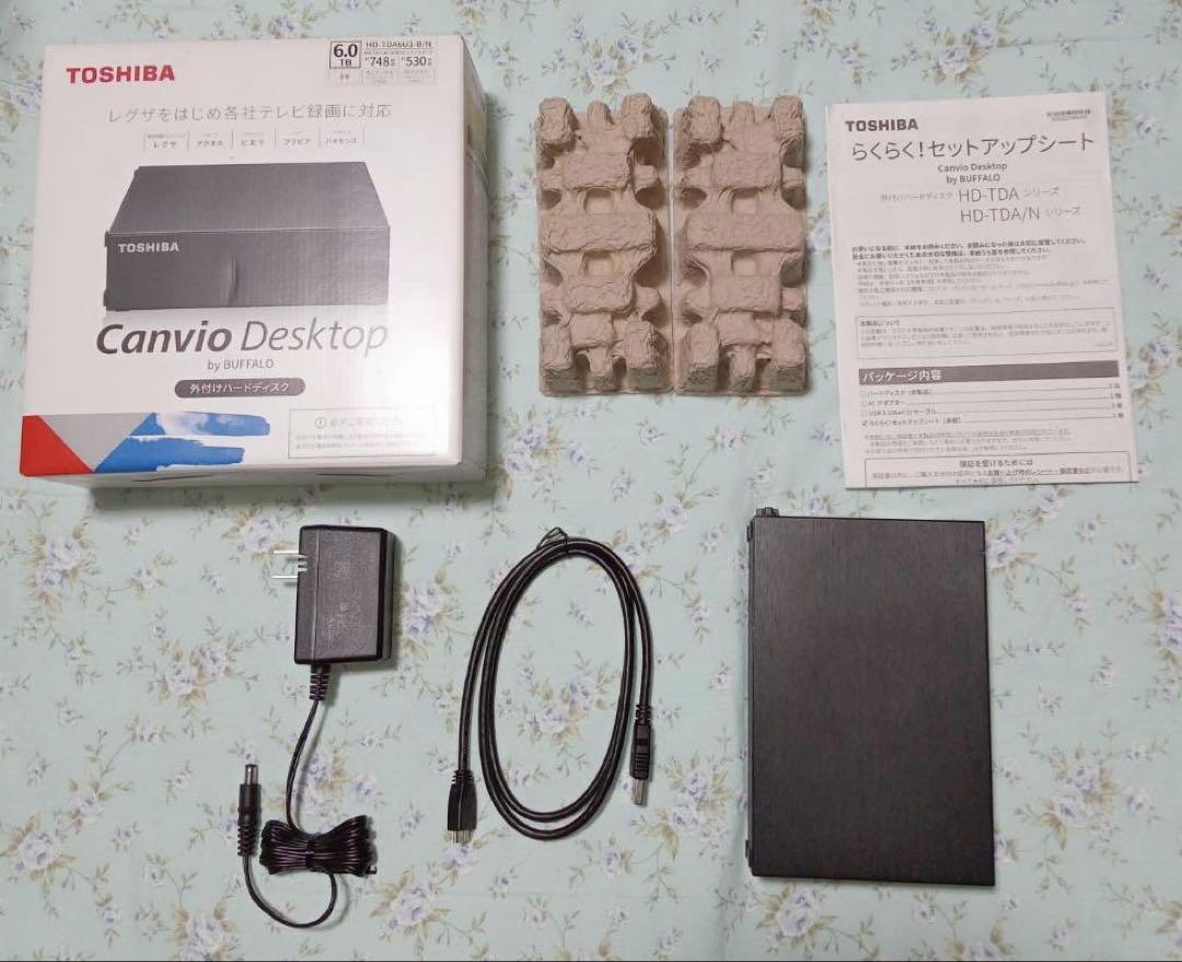 TOSHIBA canvio 外付け HDD 6tb BUFFALO製 稼働短め - メルカリ