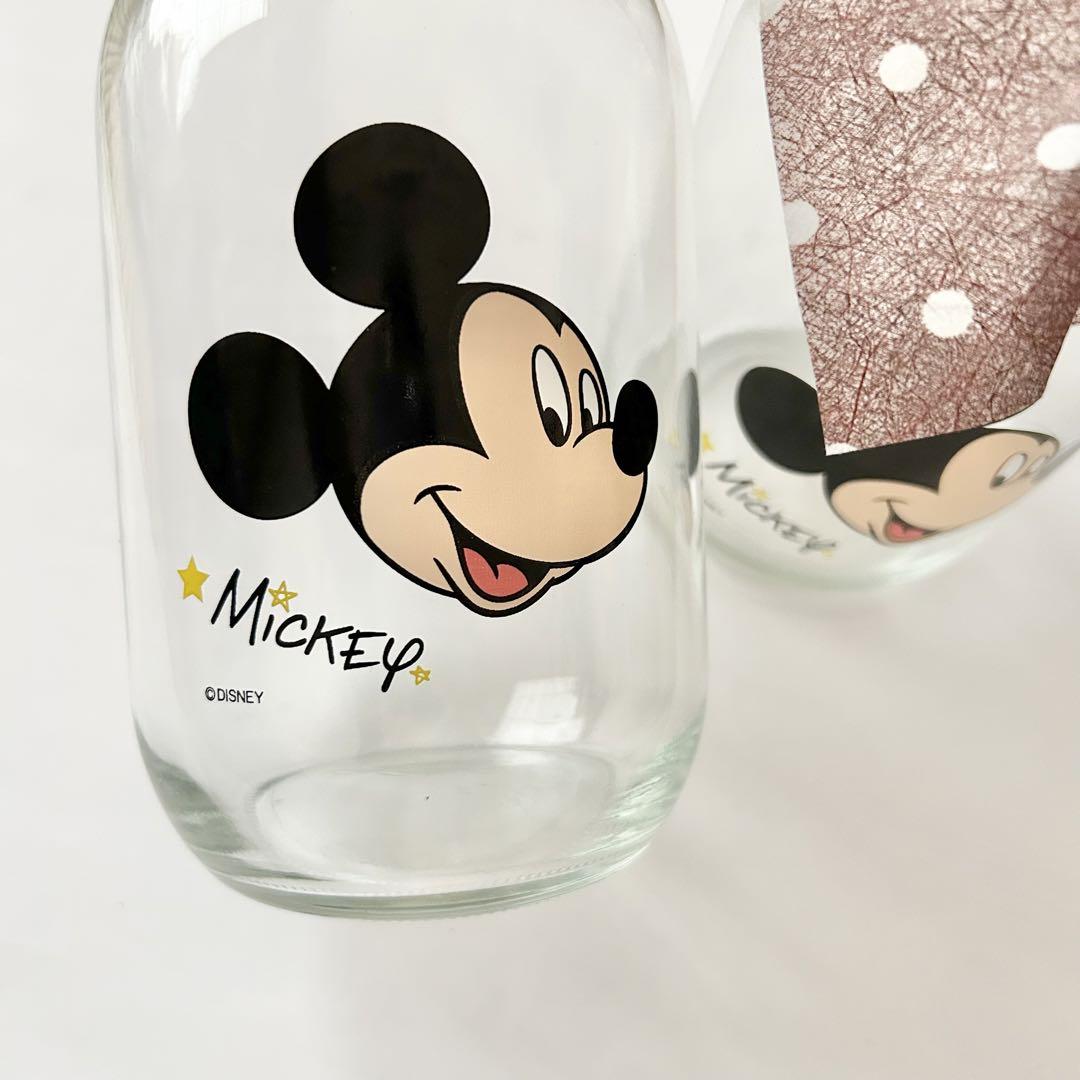 Disney ディズニー ミッキー 空き瓶 ガラス瓶 2個セット - メルカリ