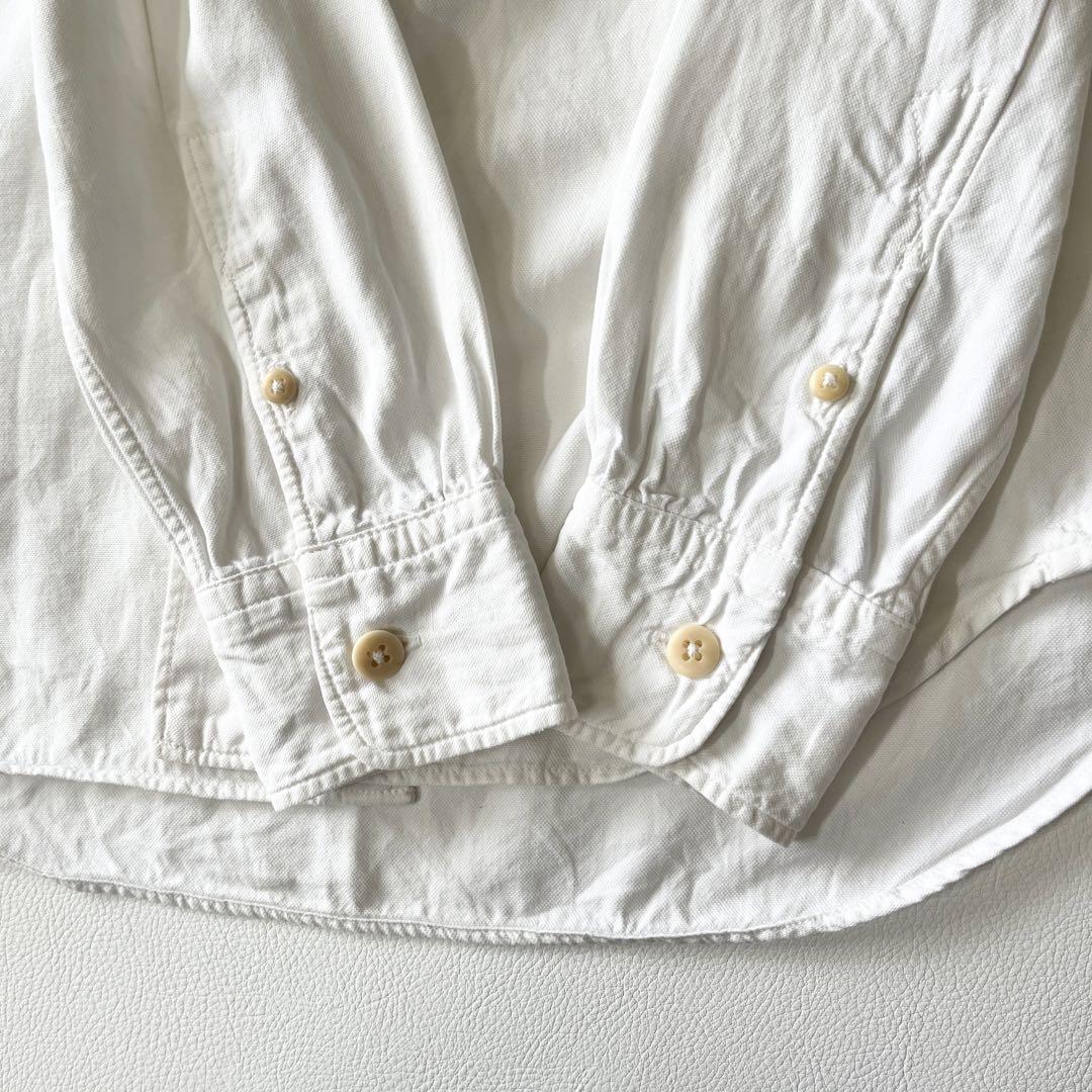 ▽45R 45rpm【2】白 コットンシャツ ブラウス R刺繍 日本製 羽織