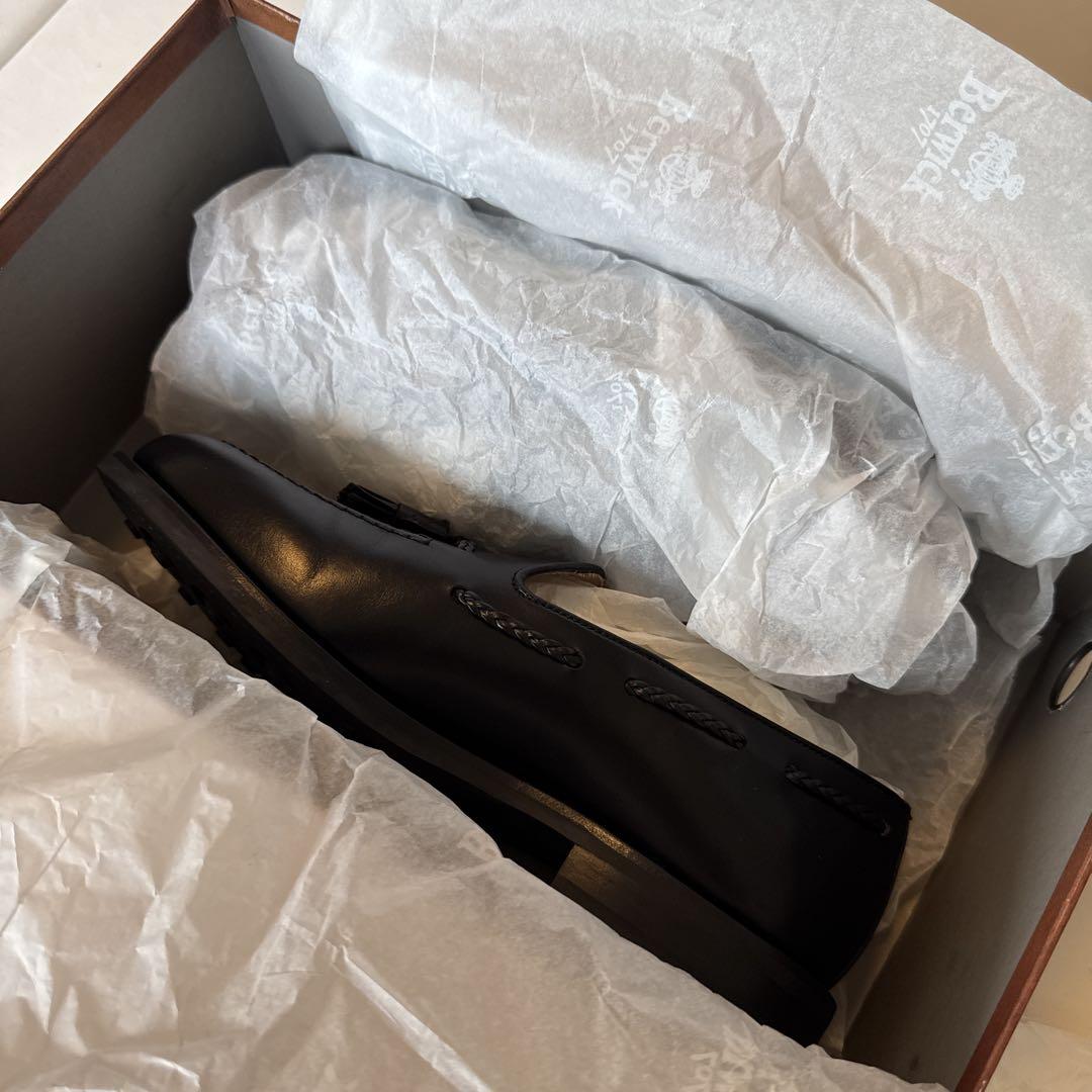 未使用　Berwic バーウィック　ローファー　黒　本革　25cm