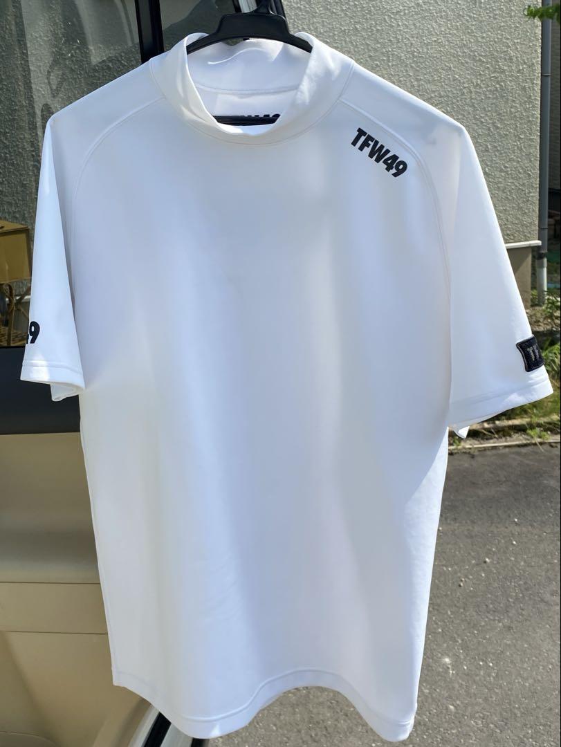 TFW49 ハーフスリーブモックネック 白 Lサイズ