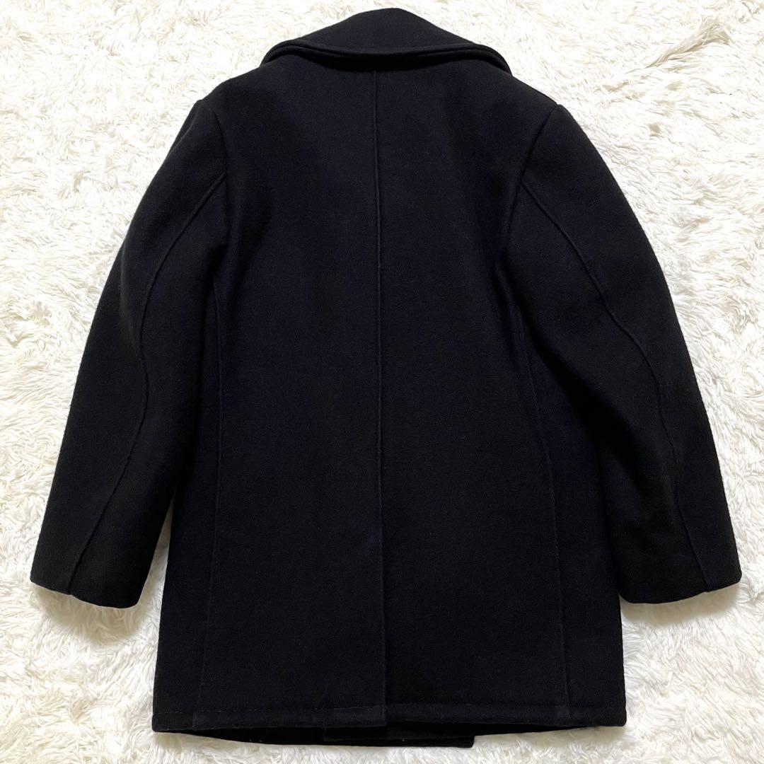 人気 Schott ピーコート ウール USA製 厚手 36 サイズM BLK