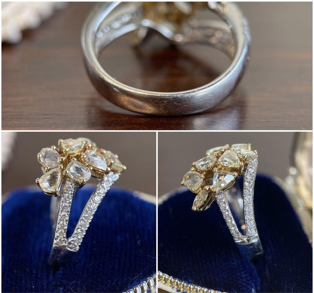 【買取店】K18 ダイヤ F1.44ct D0.38ct オールドカット12号