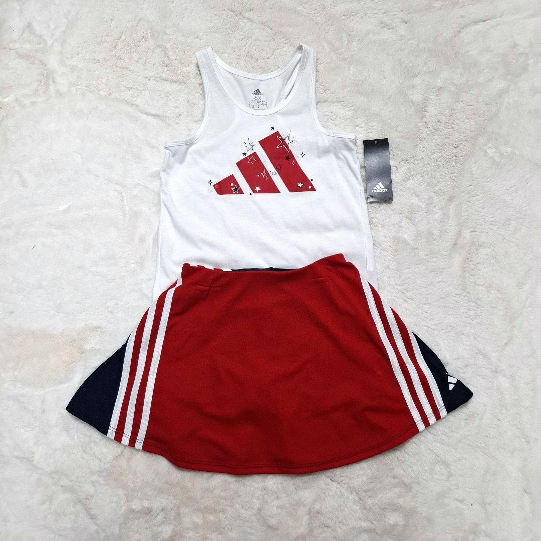 新品adidas タンクトップ スカートセット120～130㎝ - メルカリ