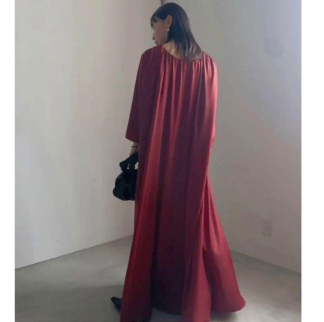 AMERI アメリ 2WAY CURTAIN VOLUME DRESS red