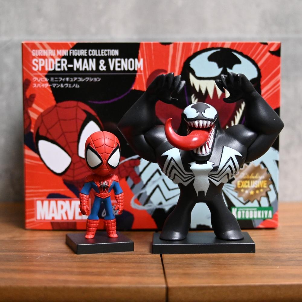 グリヒル　ミニフィギュア　スパイダーマン&ヴェノム　2018コミコン限定色紙付！ グリヒル ミニフィギュアコレクション スパイダーマン&ヴェノム