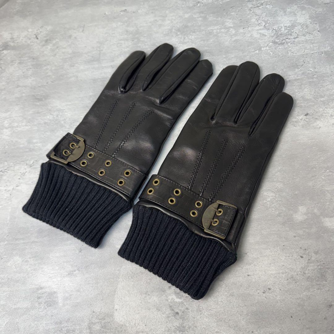 E.Z BY ZEGNA ゼニア ラム革 レザーグローブ ブラウン 茶