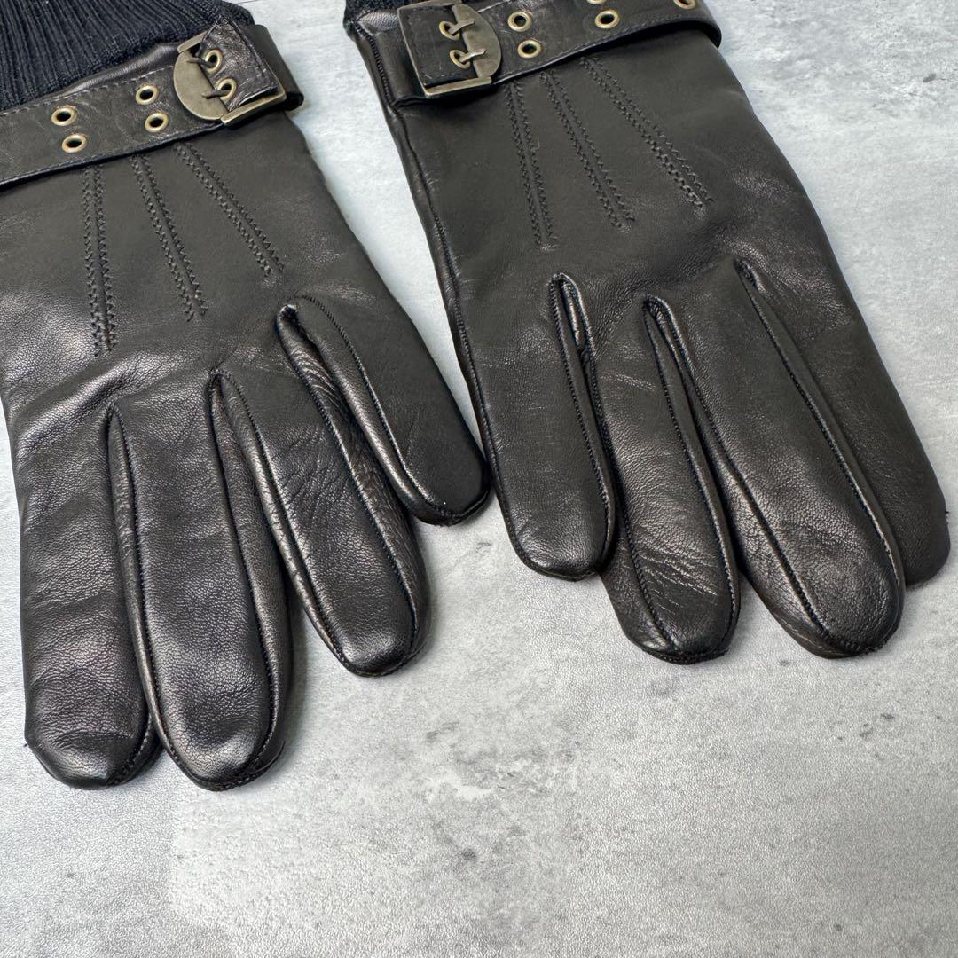 E.Z BY ZEGNA ゼニア ラム革 レザーグローブ ブラウン 茶