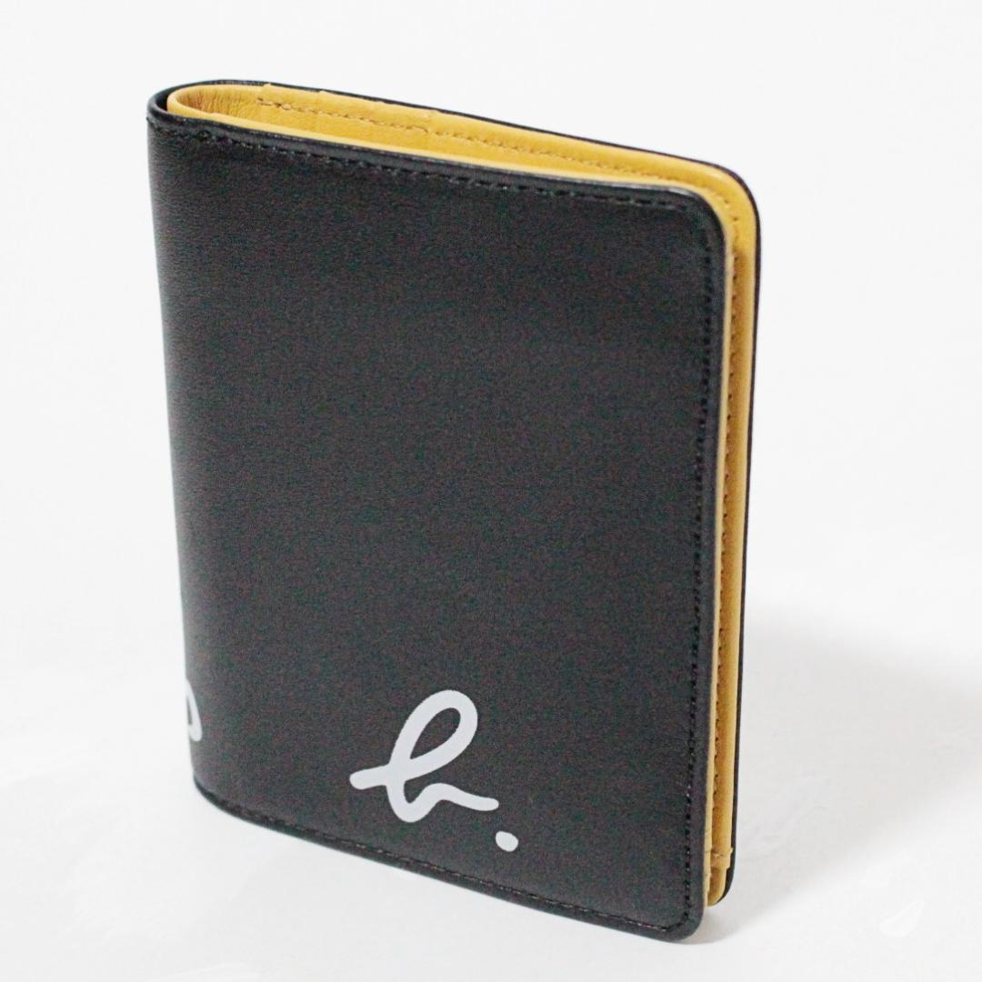 新品 箱付 アニエスベー バーティカルビッグロゴ 薄型 バイカラー 二つ折り財布