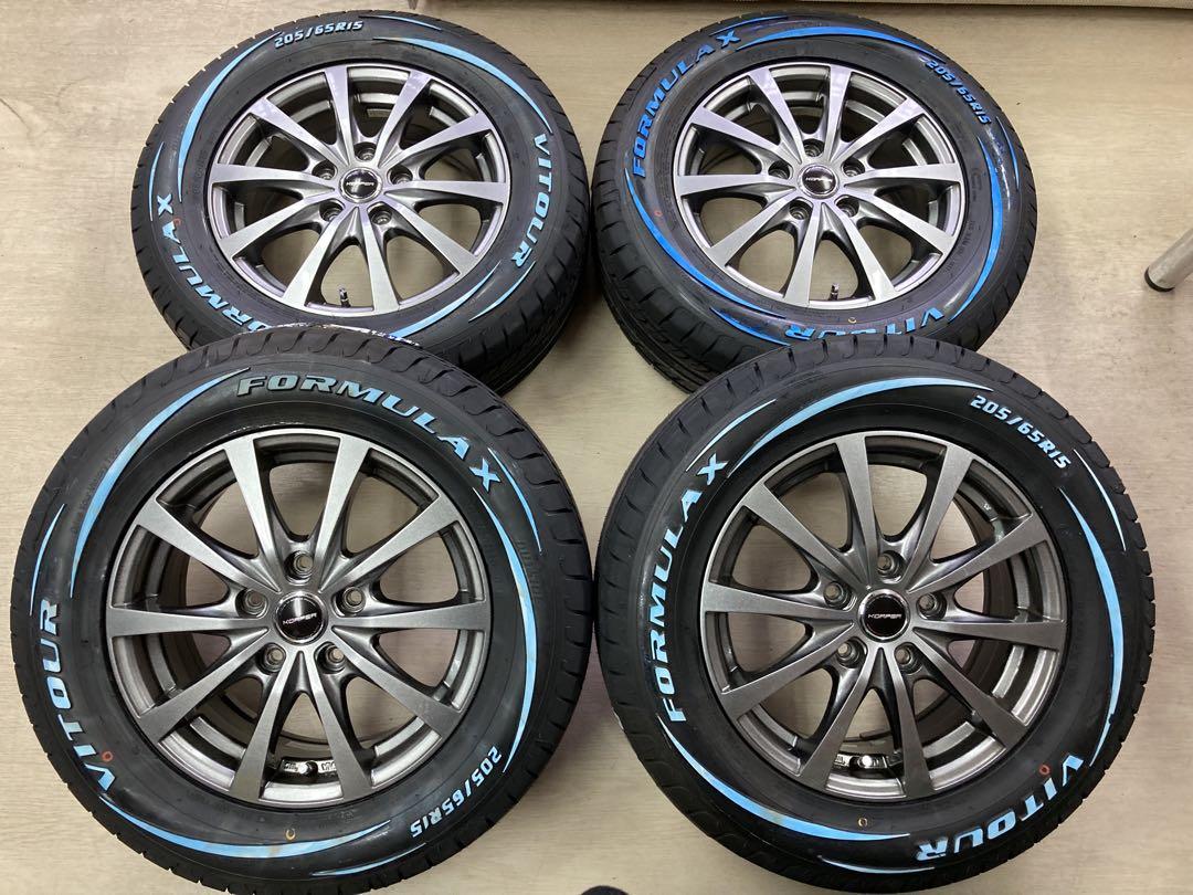 ステップワゴンなどに！ホワイトレタータイヤ205/65R15に中古ホイールセットタイヤ・ホイール