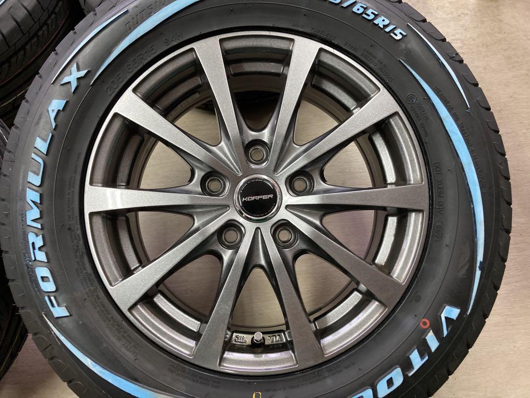 ステップワゴンなどに！ホワイトレタータイヤ205/65R15に中古ホイールセット