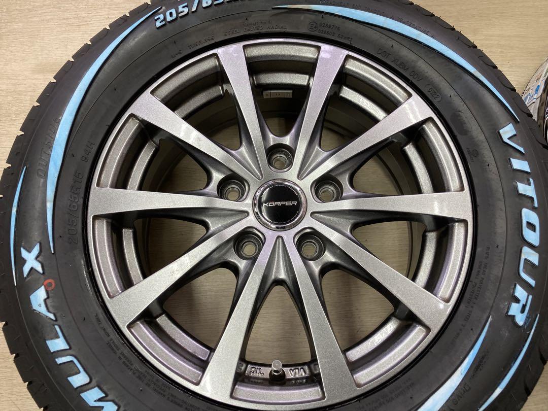 ステップワゴンなどに！ホワイトレタータイヤ205/65R15に中古ホイールセット