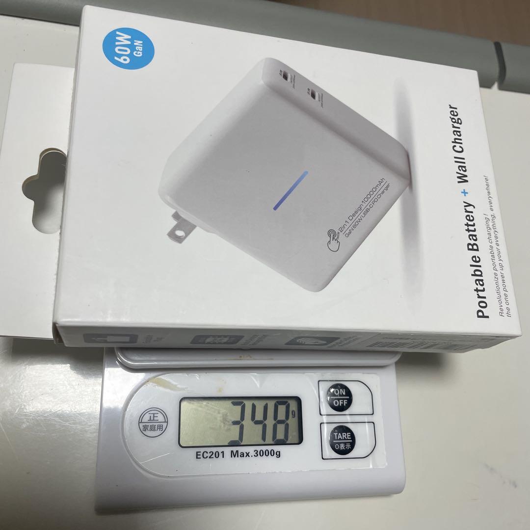 モバイルバッテリー ノートパソコン 60W PD コンセント一体型