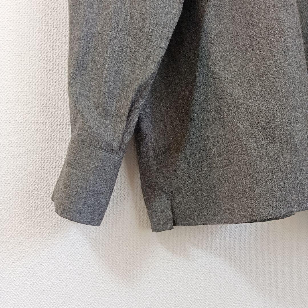 PRADA プラダ グレー メンズ 長袖シャツ WOOL混 38