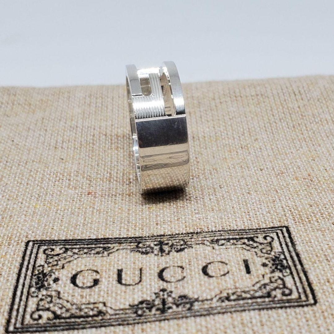 【即日発送】 廃盤 中古品】グッチ 指輪 ブランデッドレギュラー Gリング アクセサリー