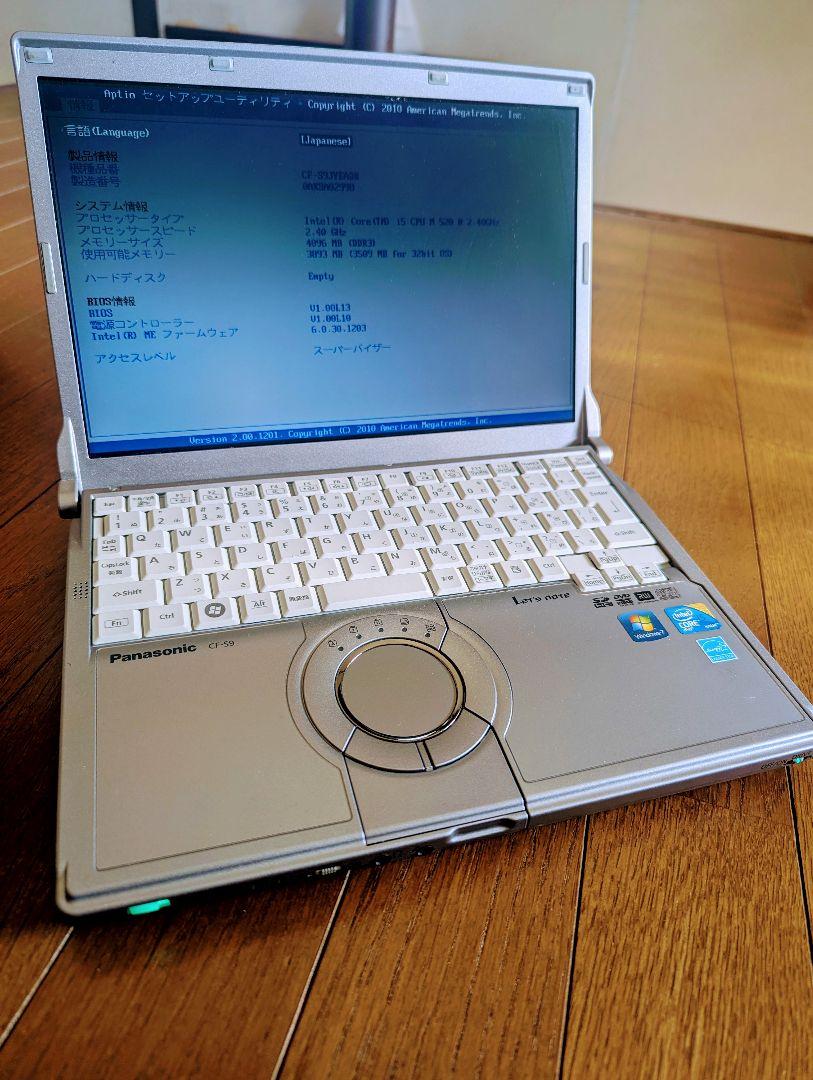 let's note CF-S9 ノートパソコン ジャンク