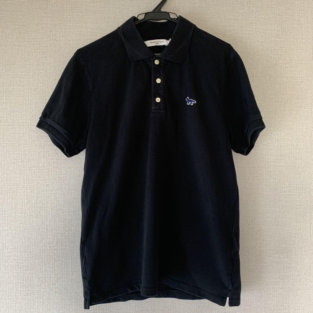 美品　メゾンキツネ　ポロシャツ　S　ブラック MAISON KITSUNE レディースサイズ メゾンキツネ フォックス