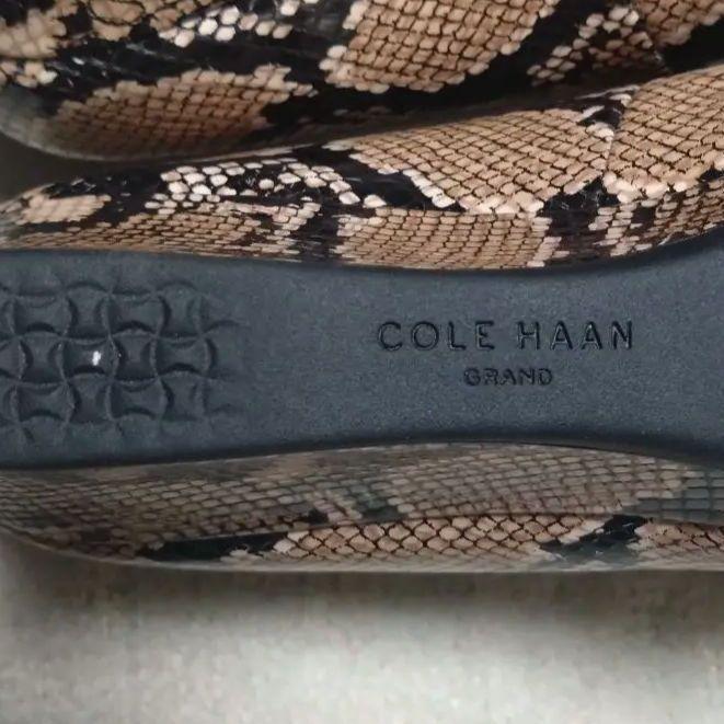 極美品 COLEHAAN ウェッジソール パイソン柄 オープントゥ サンダル