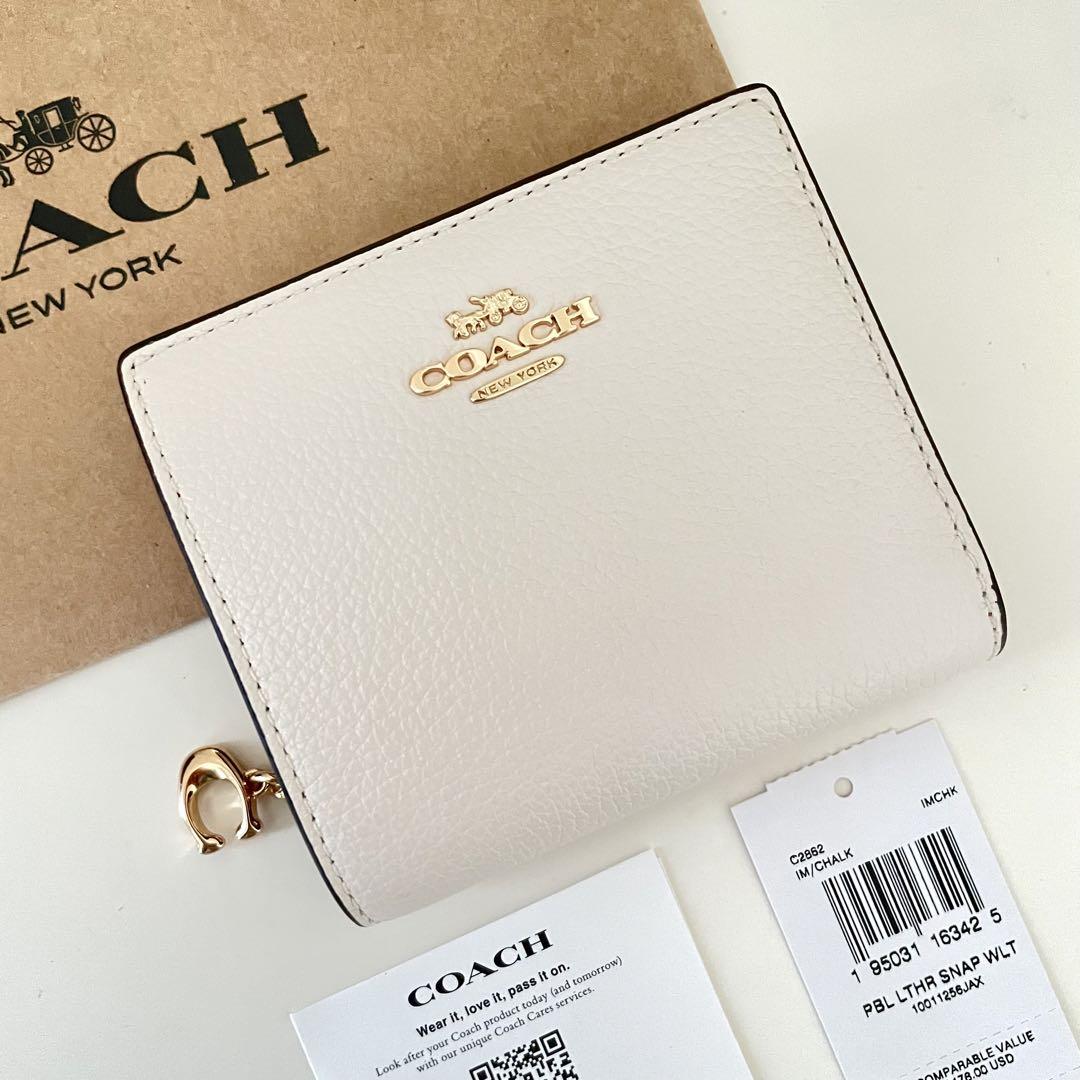 COACH コーチ ミニウォレット 折り財布 チョーク ホワイト 白色
