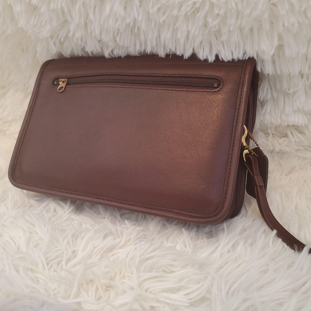 ✨美品✨オールドコーチ クラッチバッグ 9832 ターンロック ブラウン レザー ⭐極美品⭐オールドコーチ ターンロック セカンドバッグ ダーク