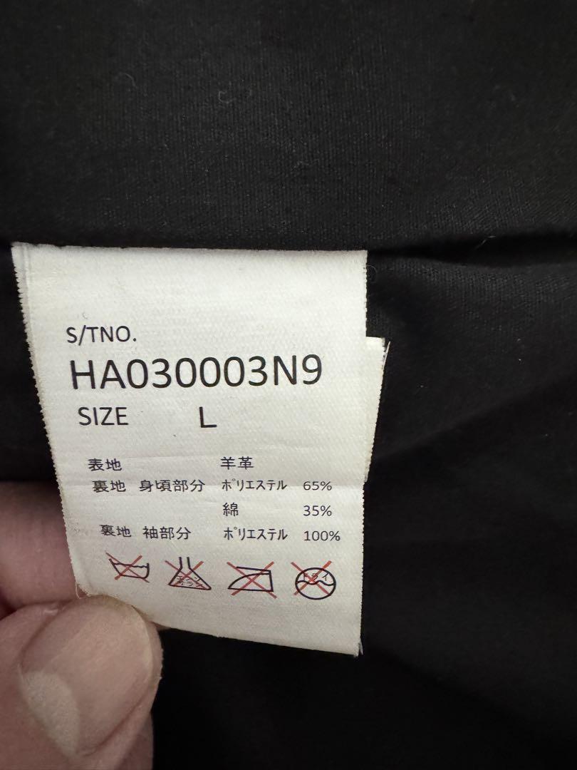 HARE ラムレザー シングルライダース 黒　L