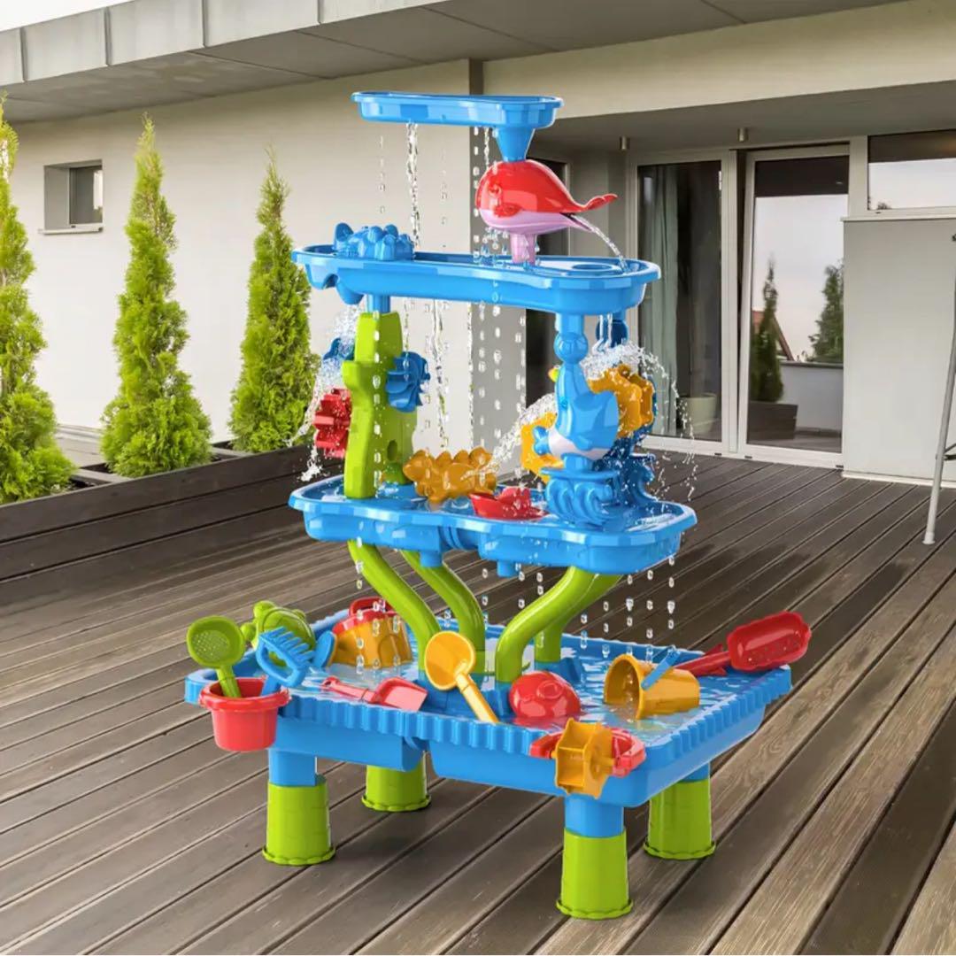 4段 砂テーブル おもちゃ ウォーターテーブル　知育玩具　水遊び　砂遊び